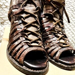 Freebird by Steven Wazee Distressed Leather Sandal